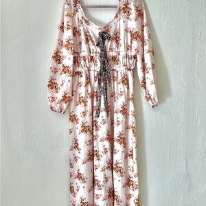 Amazon Light Pink Floral Long Sleeve Dress